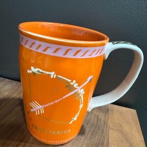 NEW Anthropologie Vibrant Orange Sagittarius Mug
